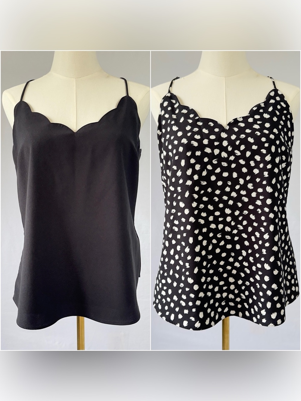 J.Crew Scalloped Camisole Bundle Set of 2 Womens Size 8 Classic Office Business